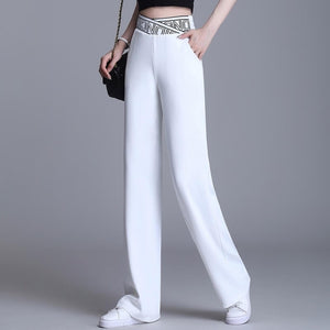 Calça Casual de Alfaiataria Élastique