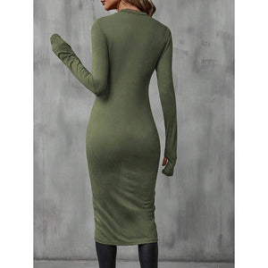 Blusa Feminina Longa Assimétrica Verde Militar 2
