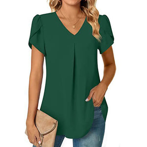 Blusa Elegante Gola V Verde 07