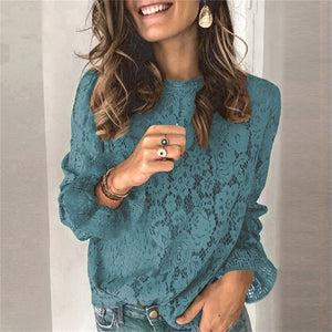 Blusa Casual De Renda Corindo Azul / P 52