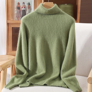 Suéter em Cashmere Gola Alta Verde 12