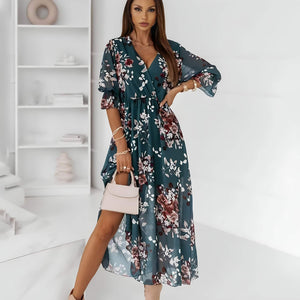 Vestido Mídi de Chiffon Verde 2