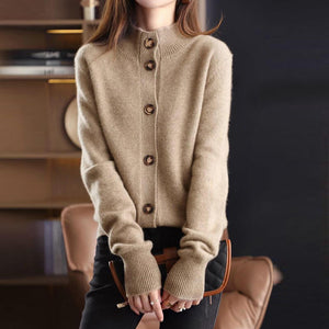 Cardigan Feminino com Botões Bege 2