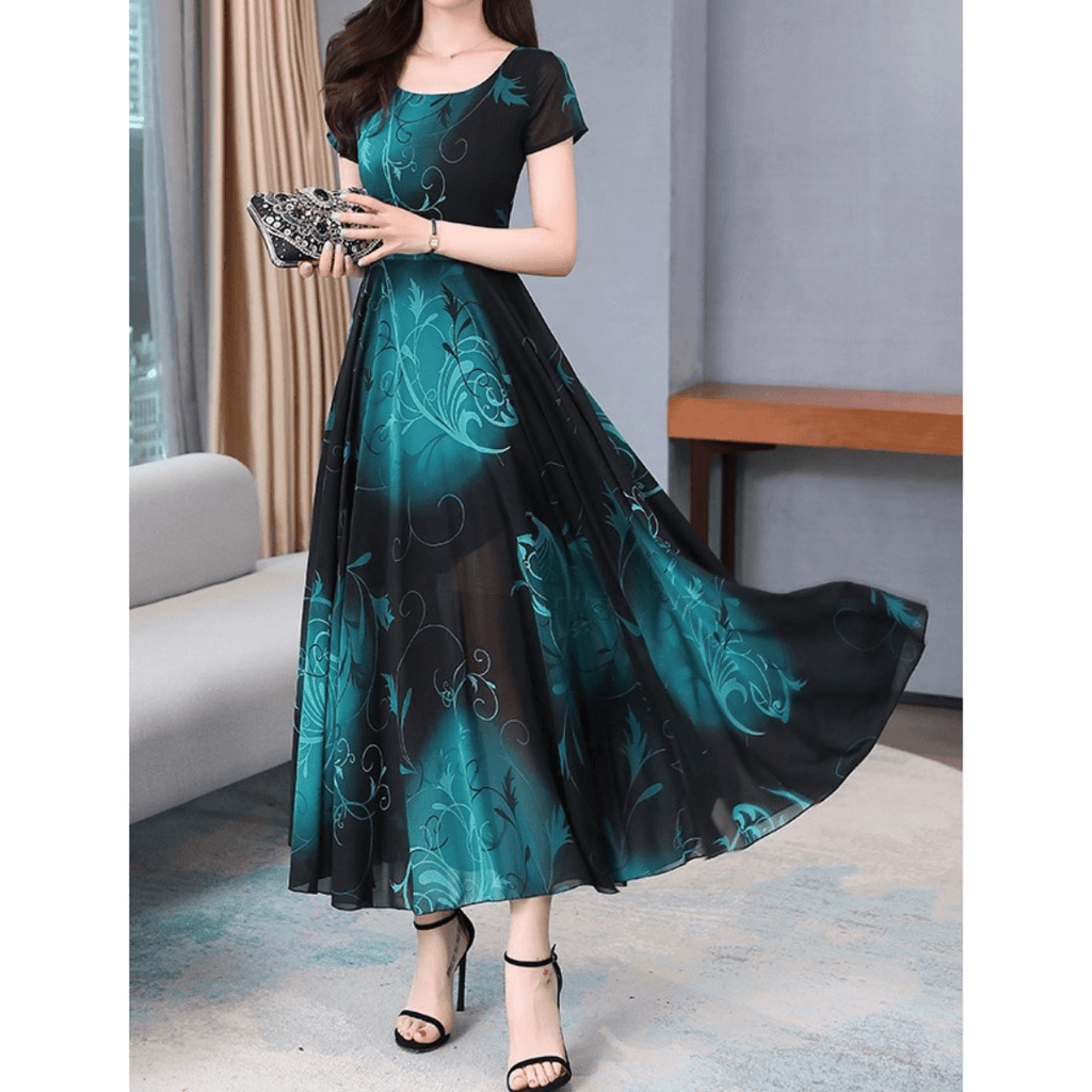 Vestido Mídi de Chiffon Feminino