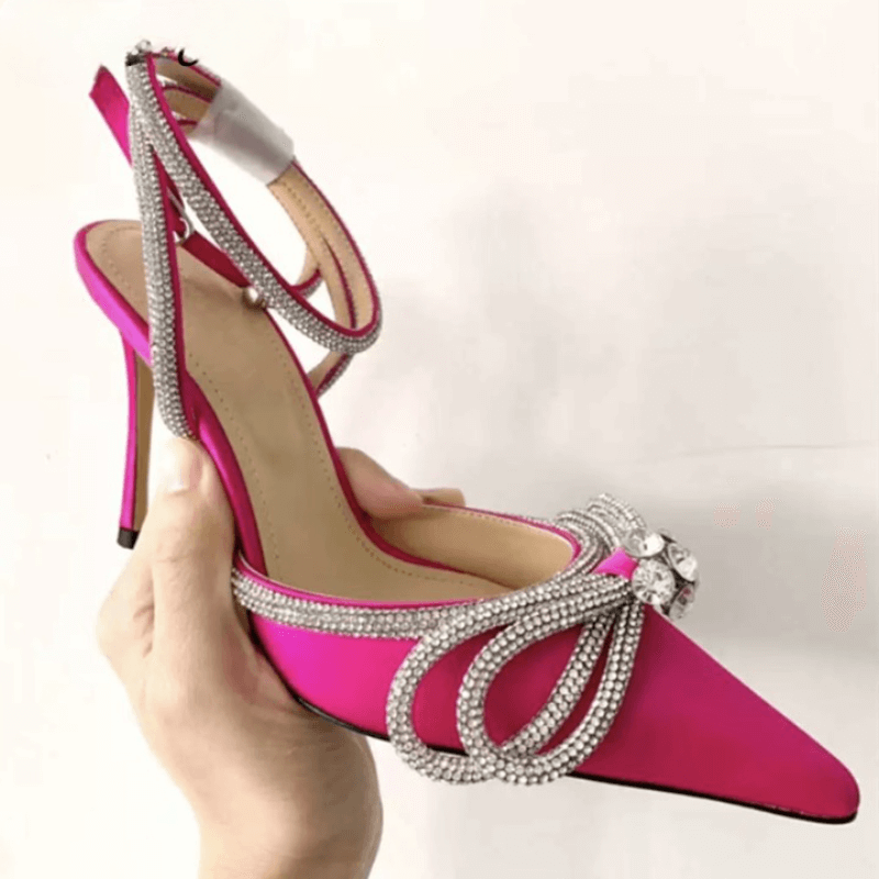 Scarpin Salto Alto Fino Rosa 4