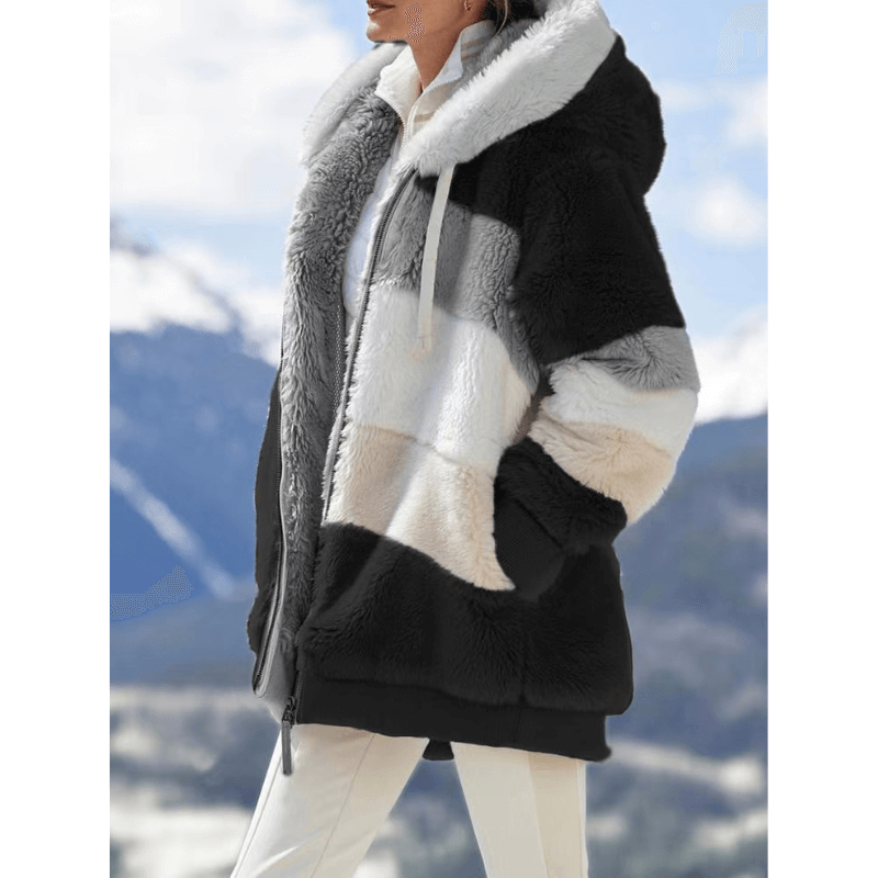 Casaco Feminino Oversized Alongado Preto 4