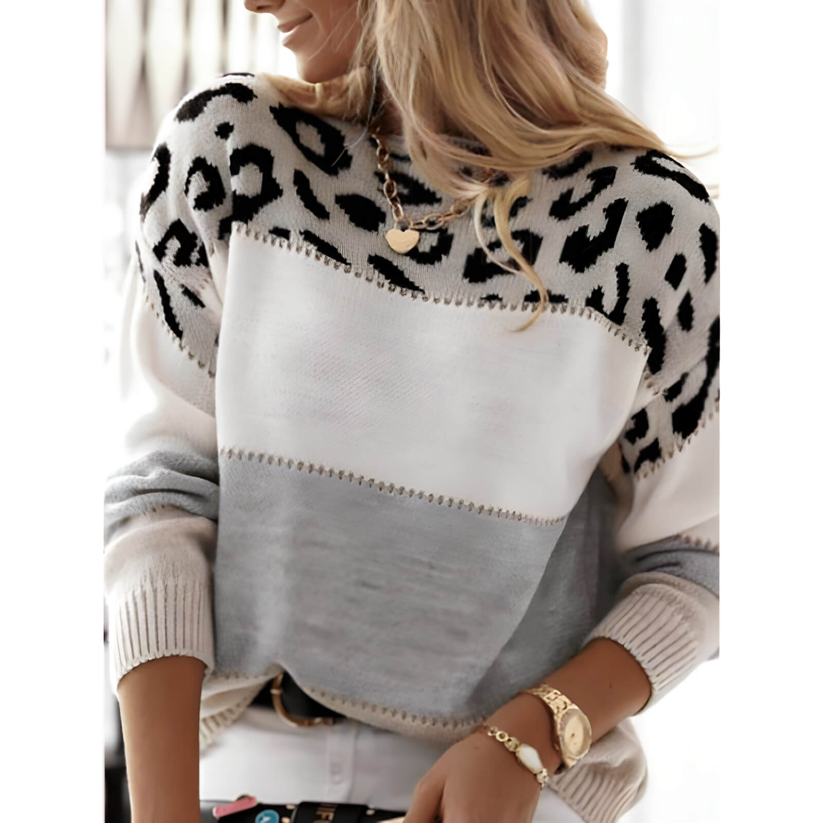 Suéter Feminino Casual Cinza 1