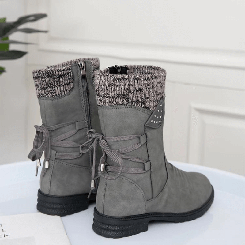 Bota Feminina de Inverno Cinza 11