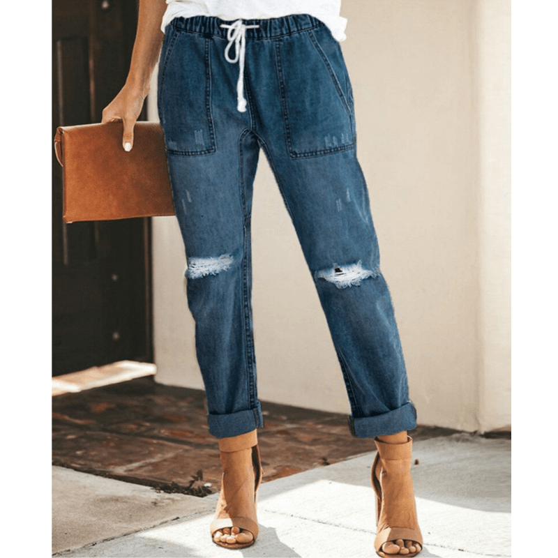 Calça Jeans Jogger Azul Escuro 4