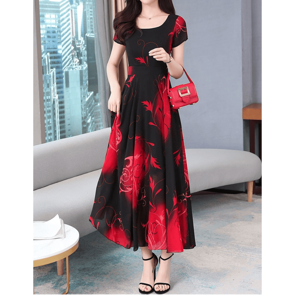 Vestido Mídi de Chiffon Feminino