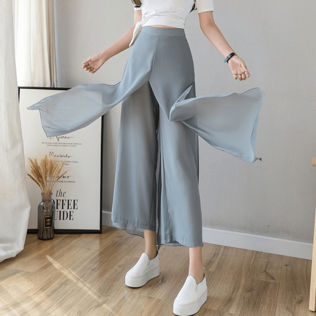 Calça Pantalona de Chiffon Libre