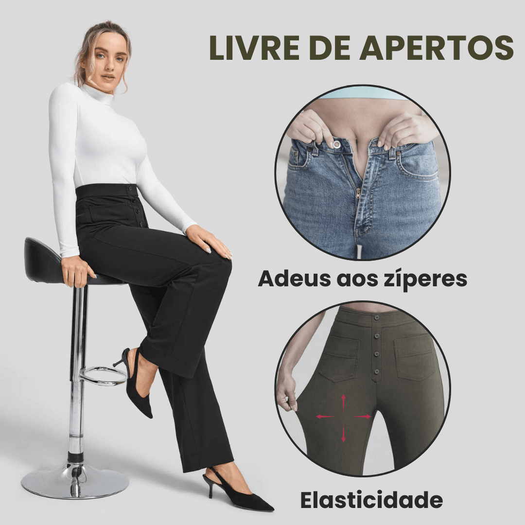 Calça Casual Cintura Alta Lunna