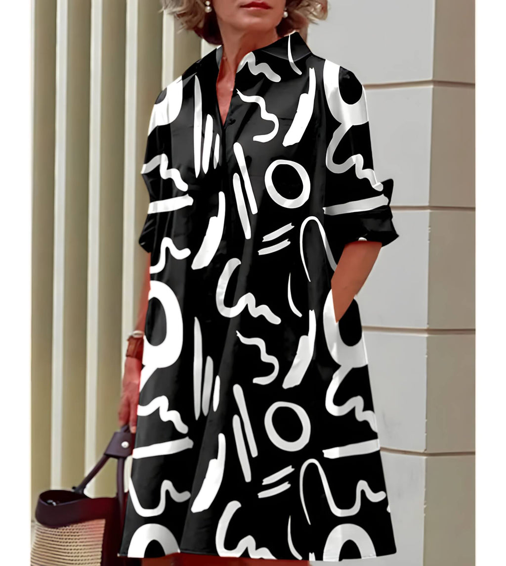 Vestido Curto Preto e Branco 8