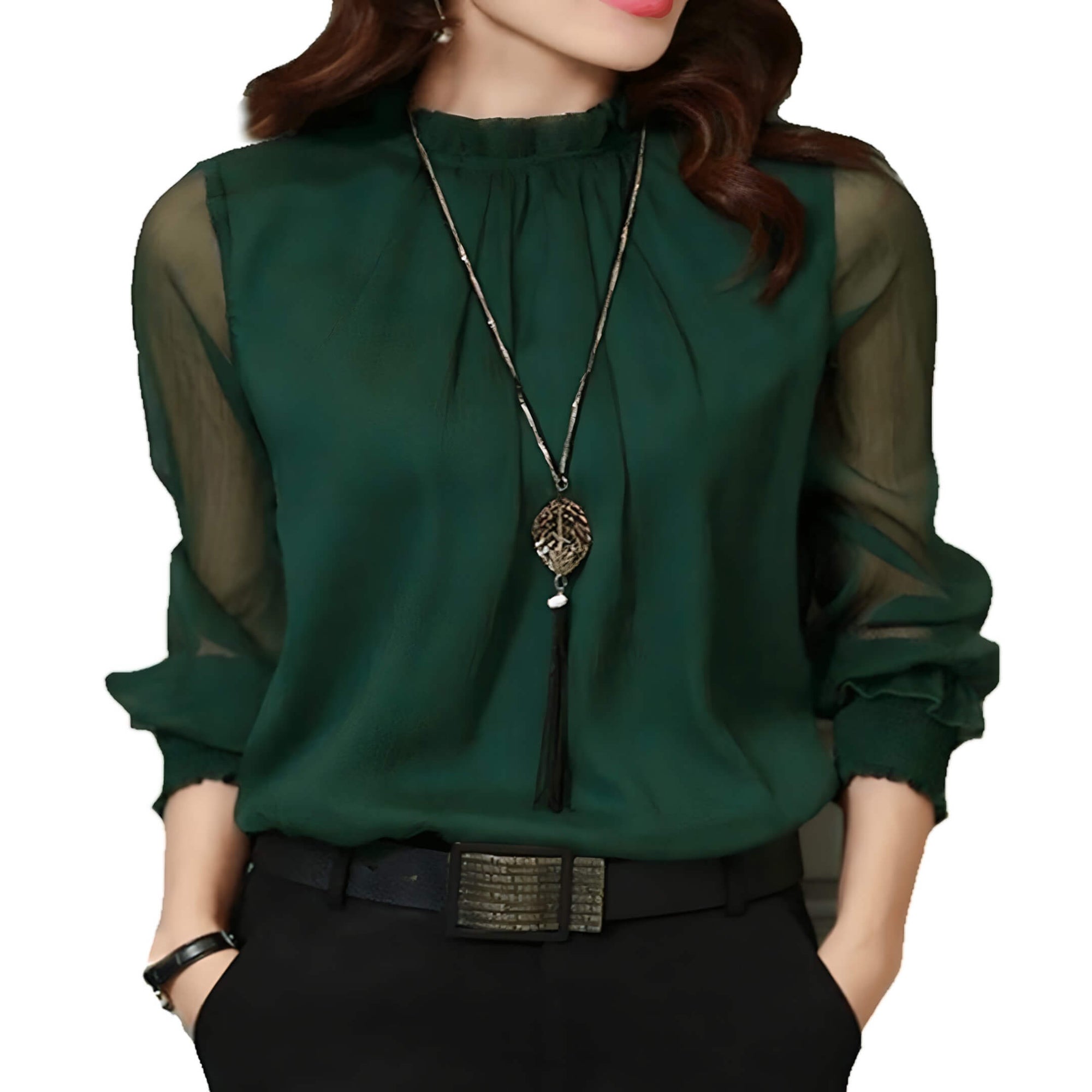 Blusa de Chiffon Verde 6