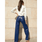 Calça Wide Leg Azul 4