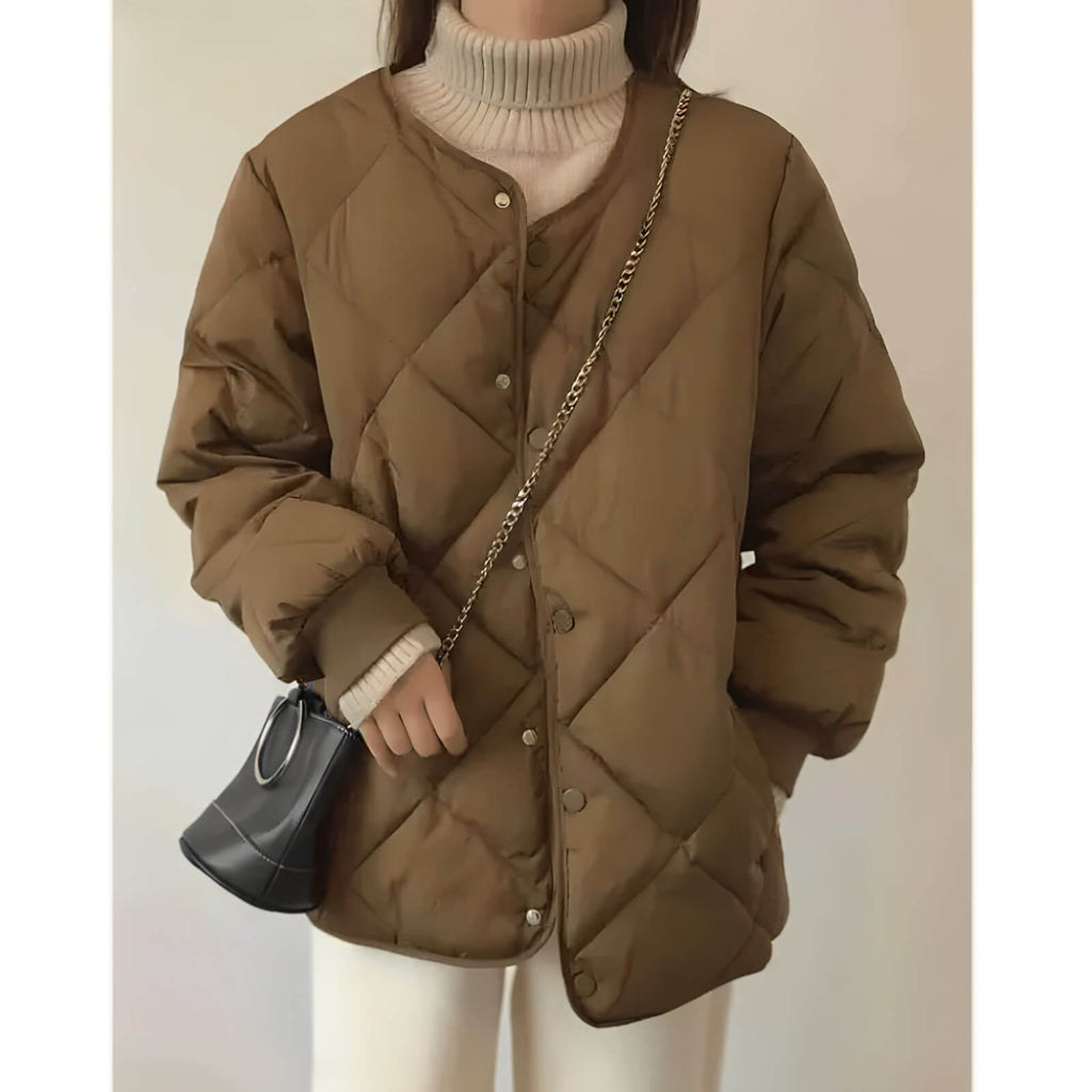 Jaqueta Feminina Puffer Marrom 4