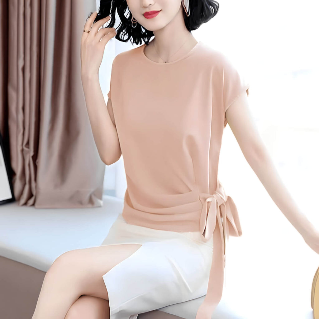 Blusa Feminina com Amarração Champagne 4