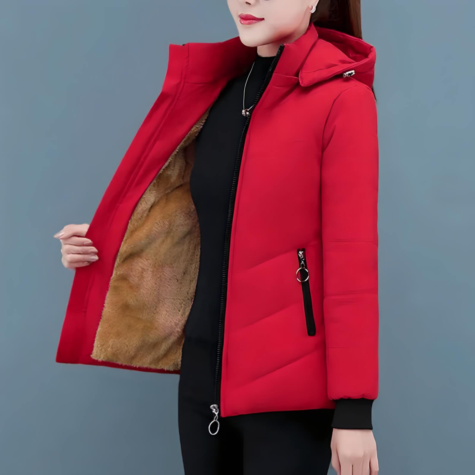 Jaqueta Feminina Forrada Vermelho 9