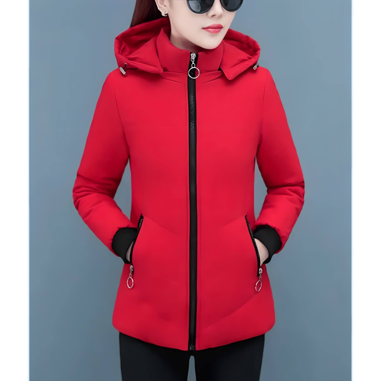 Jaqueta Feminina Forrada Vermelho 10