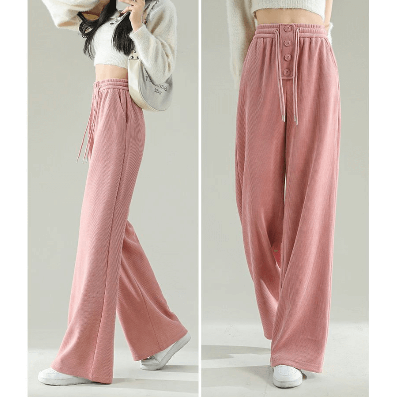 Calça Feminina de Veludo Rosa 9