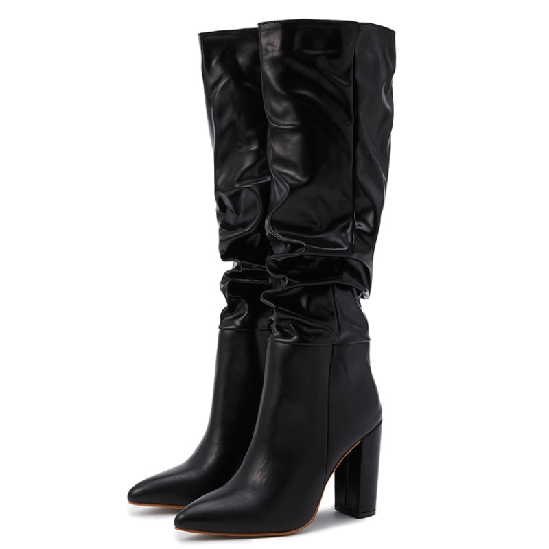 Bota Feminina Bico Fino Cano Alto Preto 7