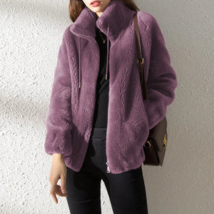 Casaco Feminino Aveludado Roxo 5