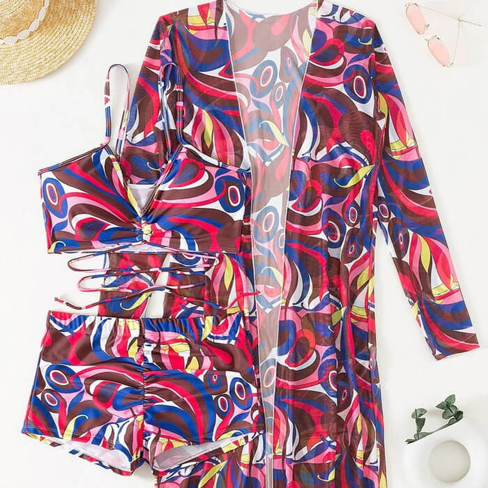 Conjunto Biquíni e Saída de Praia Rosa 7