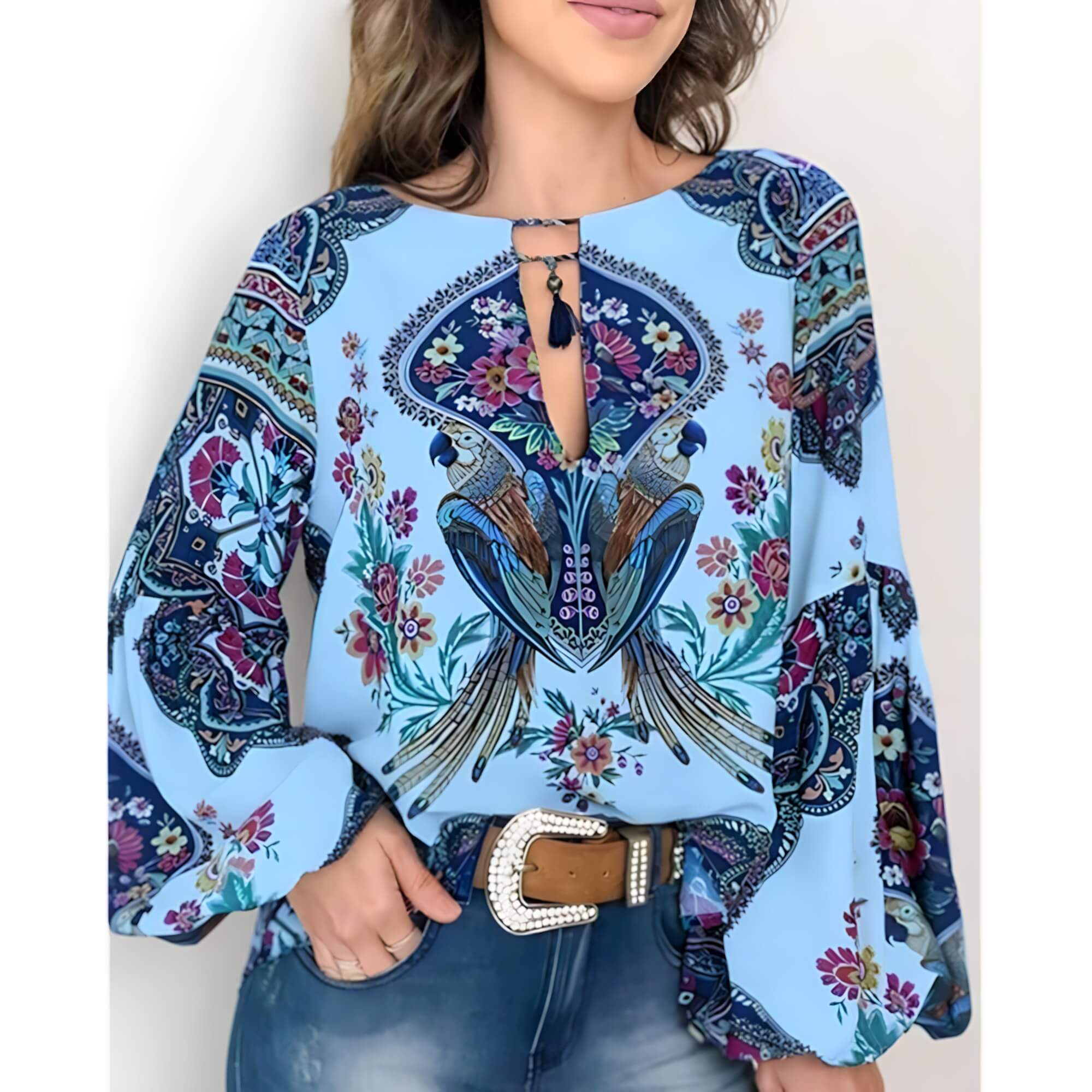 Blusa Estampada Azul 3
