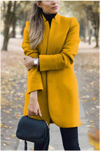 Blazer Alongado de Lã Batida Amarelo 21