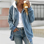 Casaco Feminino de Pelúcia Azul 1