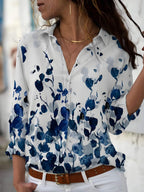 Camisa Casual Azul e Branco 2