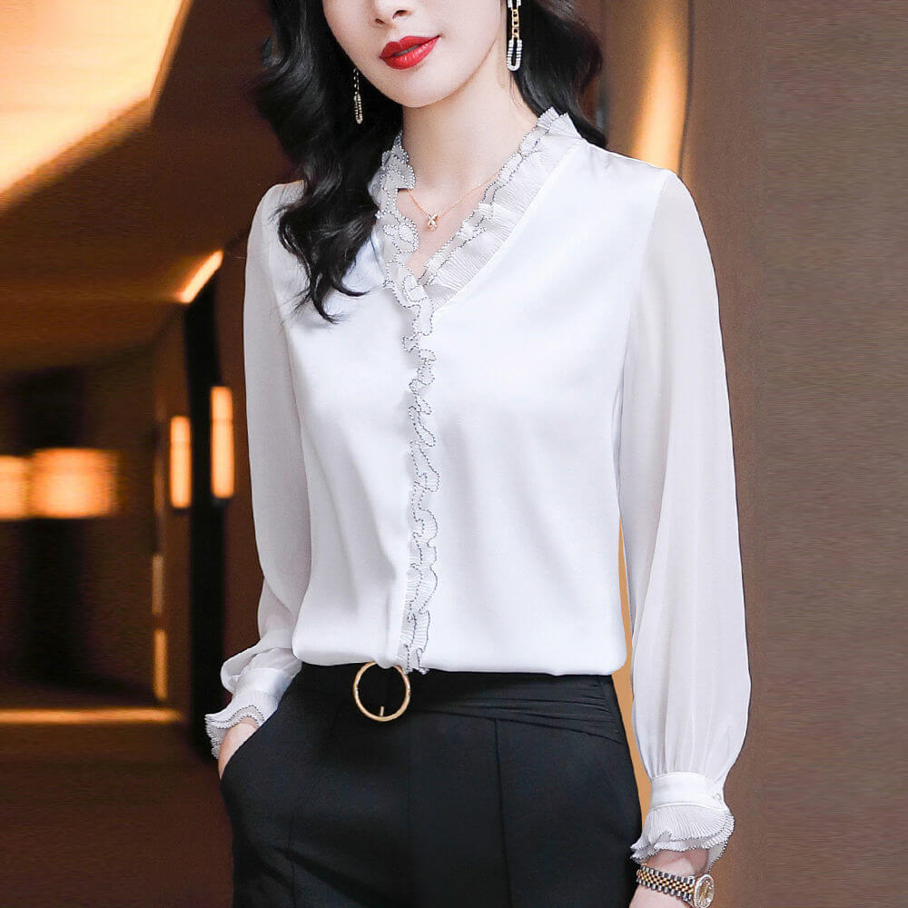Camisa de Chiffon Feminina