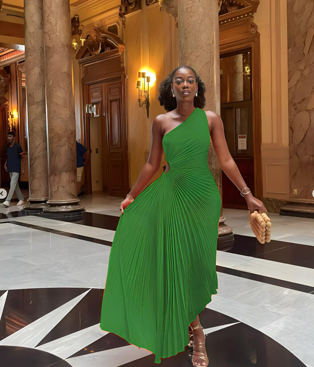 Vestido Longo Elegante Verde 13