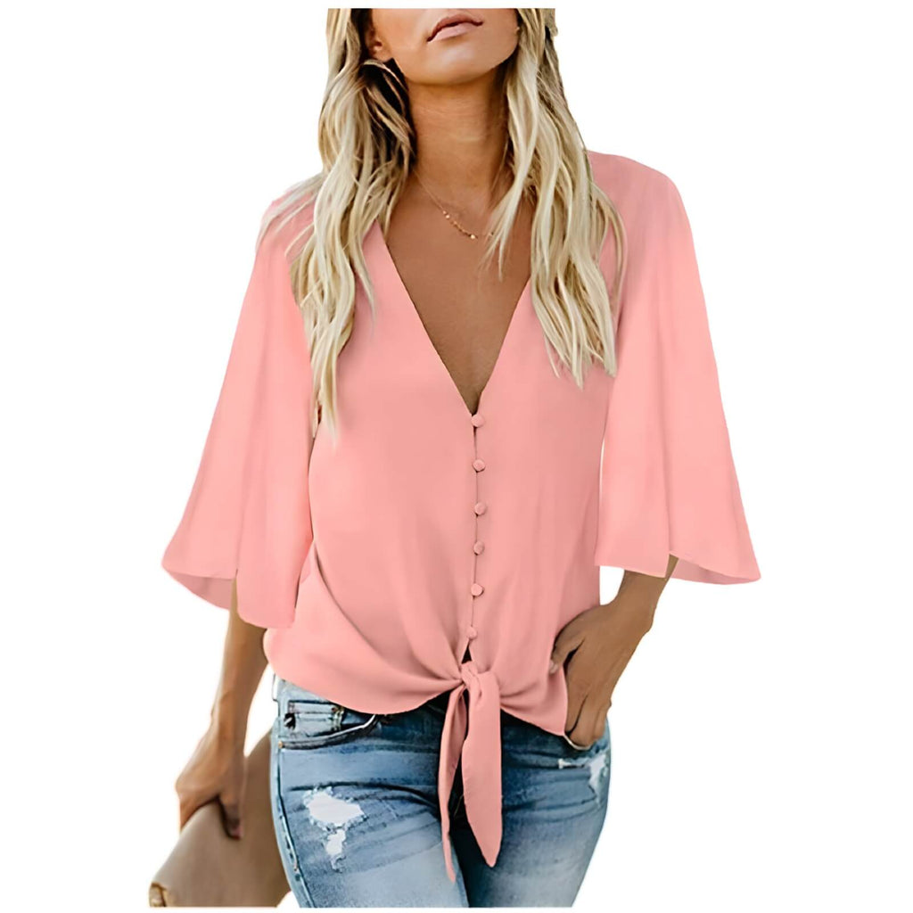 Camisa com Amarração Rosa 3