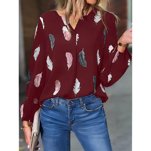 Blusa Casual de Chiffon Vermelho 4