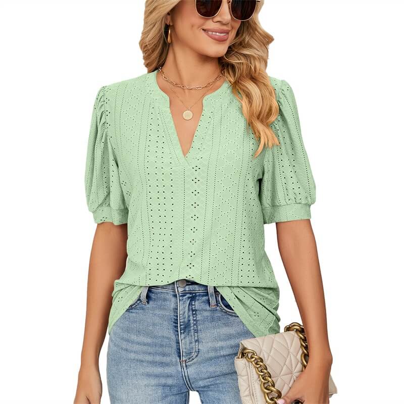 Blusa Casual Gladíolo Verde Claro / P 49