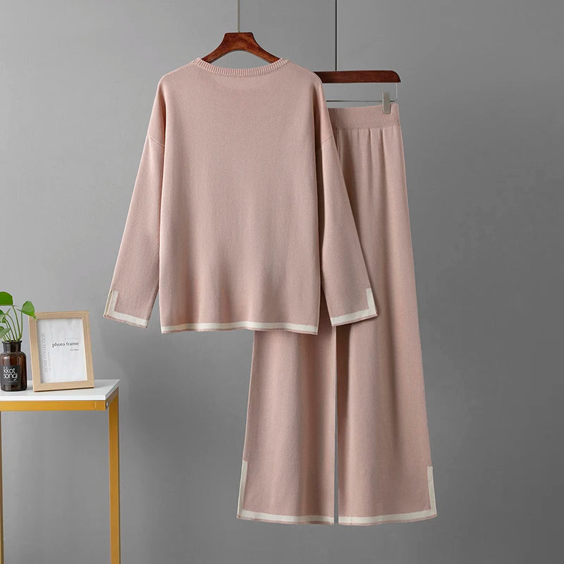 Conjunto Feminino de Malha Rosa Claro 10