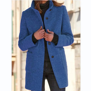 Casaco Feminino de Lã Batida Azul 4
