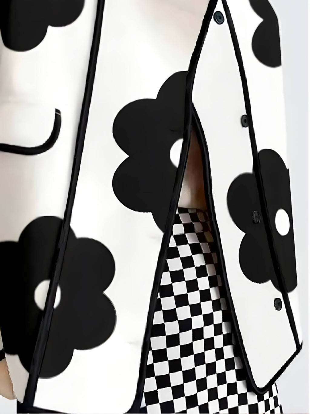 Jaqueta Feminina Casual Preto e Branco 3