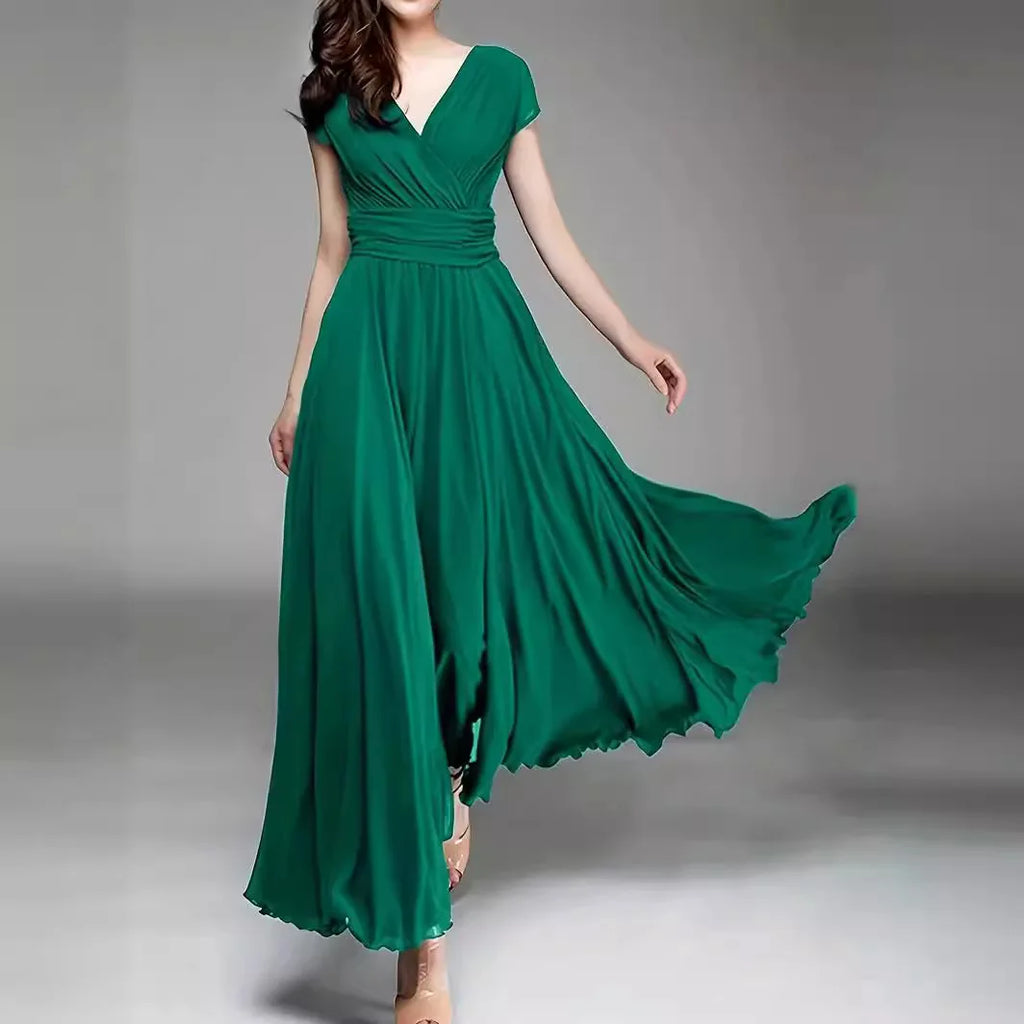 Vestido Longo Elegante Verde Escuro 02