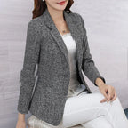 Blazer Feminino Casual Cinza 05