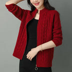 Cardigan Feminino Trançado Vermelho 3