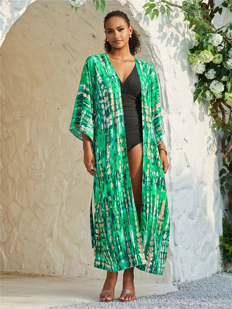 Saída de Praia Kimono Verde 15