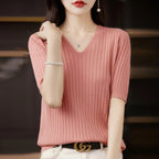 Blusa de Malha Canelada Rosa 12