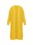 Cardigan Longo Ponto Aberto Amarelo 7