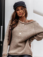 Suéter Casual Feminino Areia