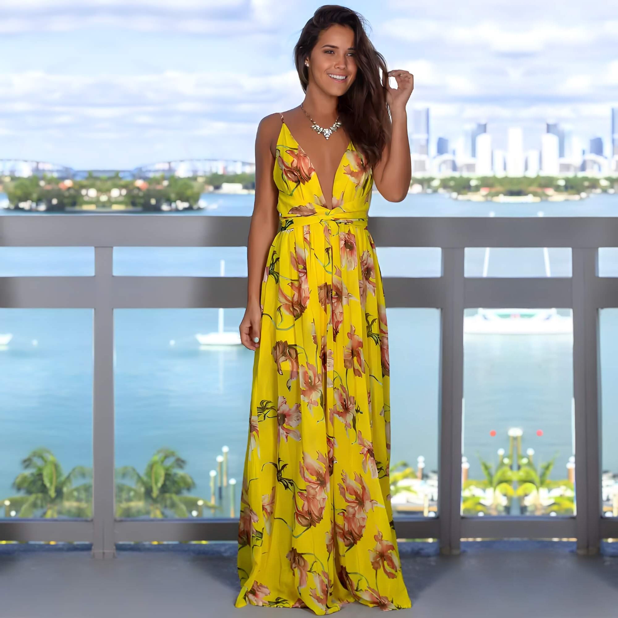 Vestido Longo Amarelo 8