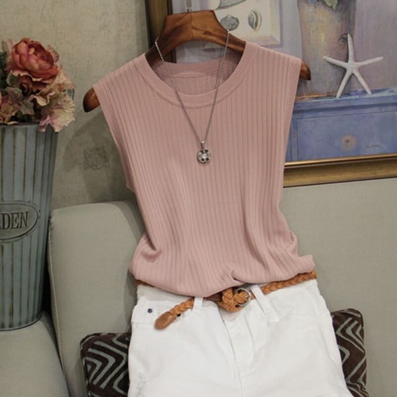 Blusa Regata de Malha Feminina