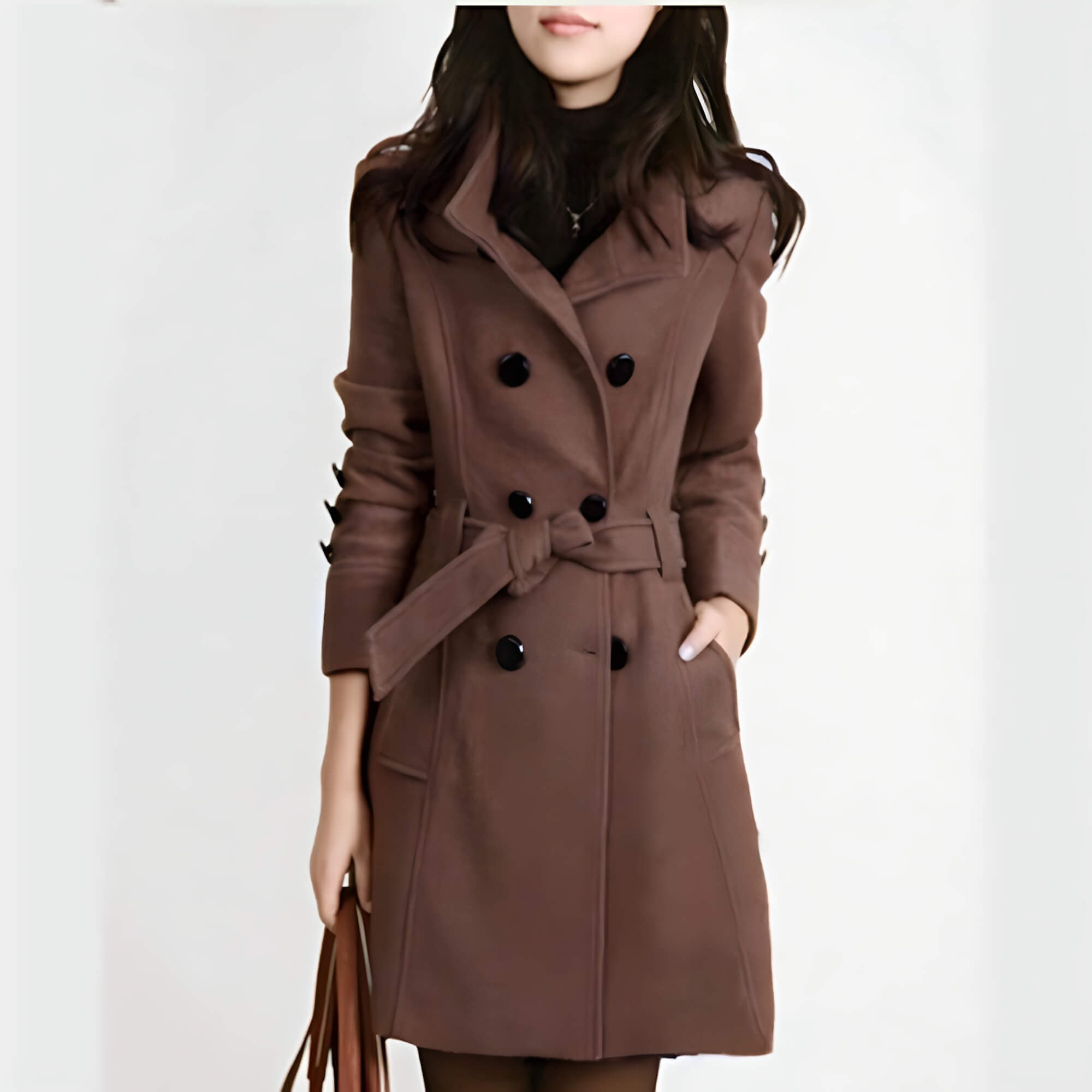 Casaco Feminino de Lã Batida Marrom 2