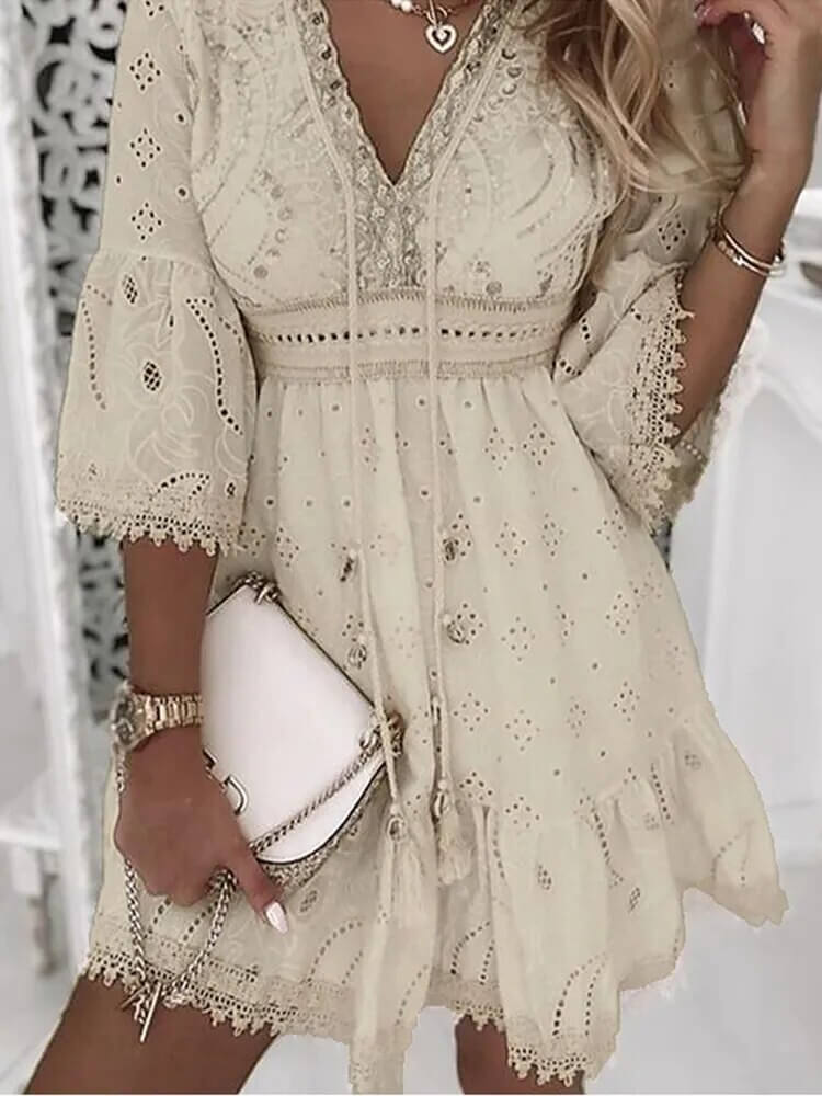 Vestido Curto Bege 2